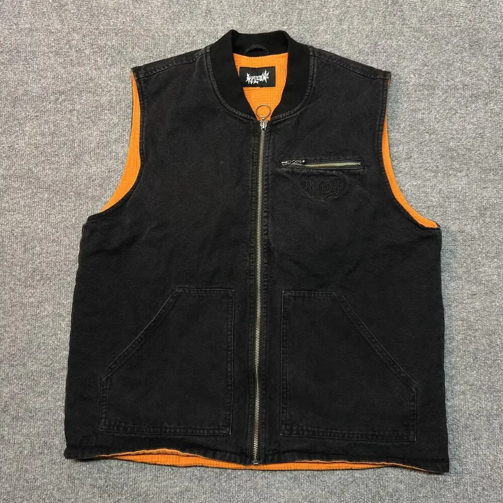 Welcome Skateboards Splinter Canvas Embroidered Zip Vest Men's Large